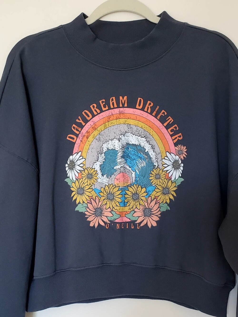 O'Neill Gray High Neck "Daydream Drifter" Pullover Sweatshirt Med. Like New